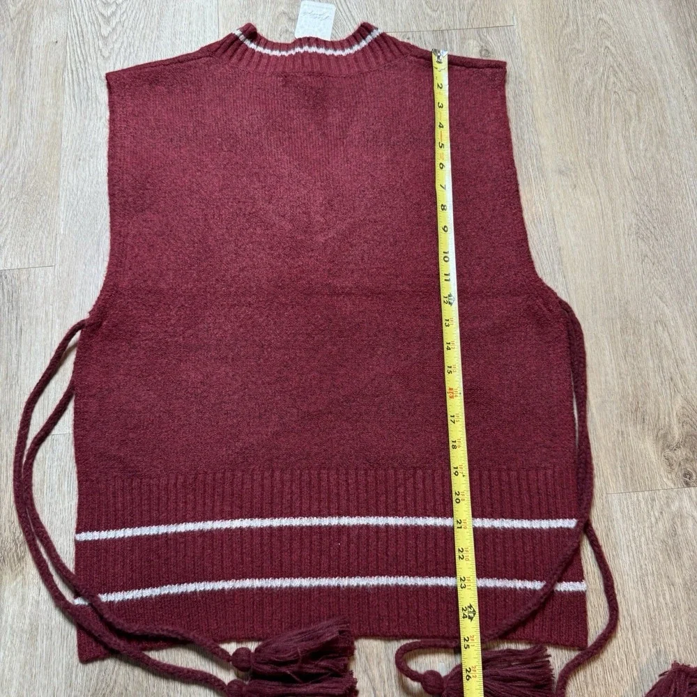 NEW‎ Free People All Star Stripe Poncho One Size Burgandy Stripes
